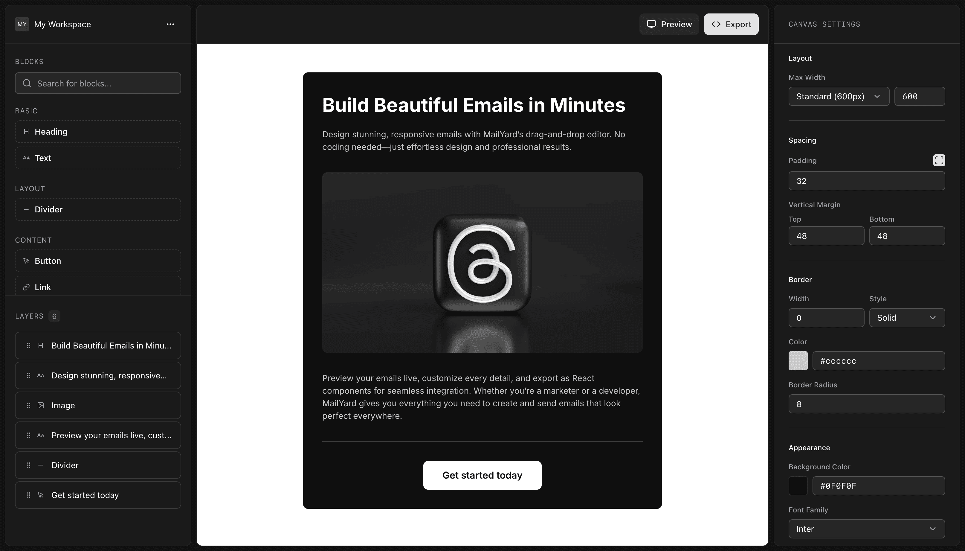 MailYard Interface